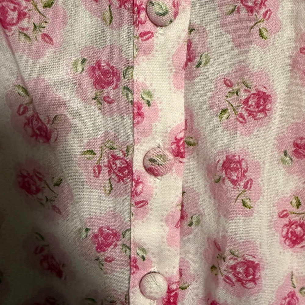 Love Shack Fancy 💐🎀 Pink Floral Ruffle Blouse - Picture 6 of 6